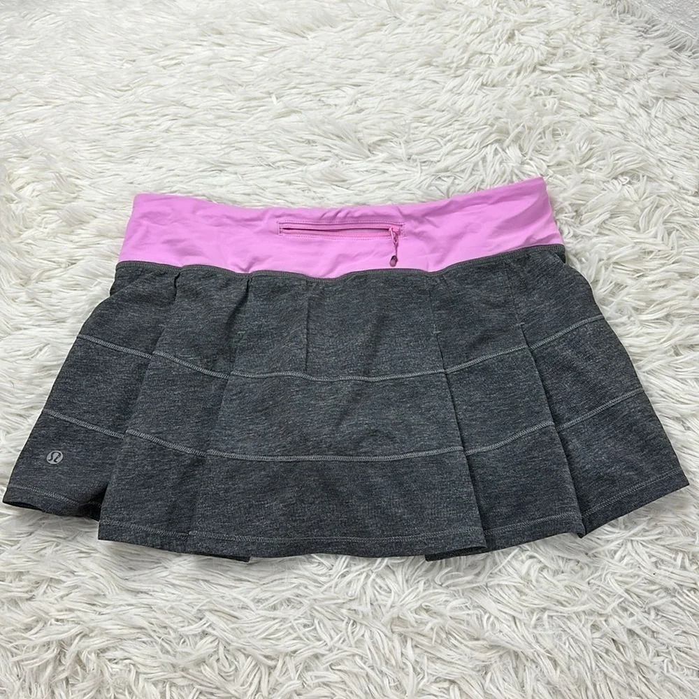 Lululemon Pace Rival Skirt *4-way Stretch Heathered Texture Printed Grey